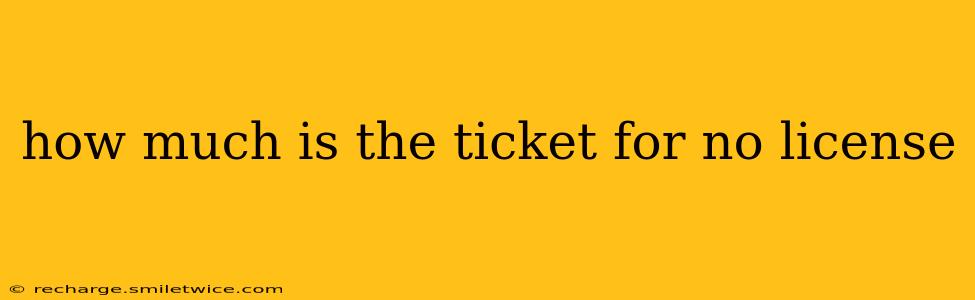 how much is the ticket for no license