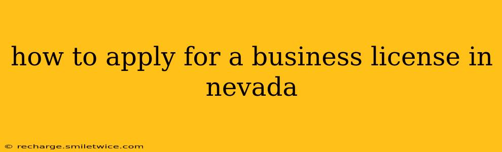 how to apply for a business license in nevada