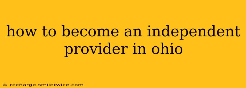 how to become an independent provider in ohio