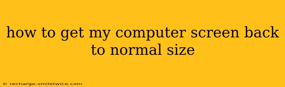 how to get my computer screen back to normal size