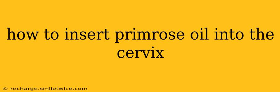 how to insert primrose oil into the cervix