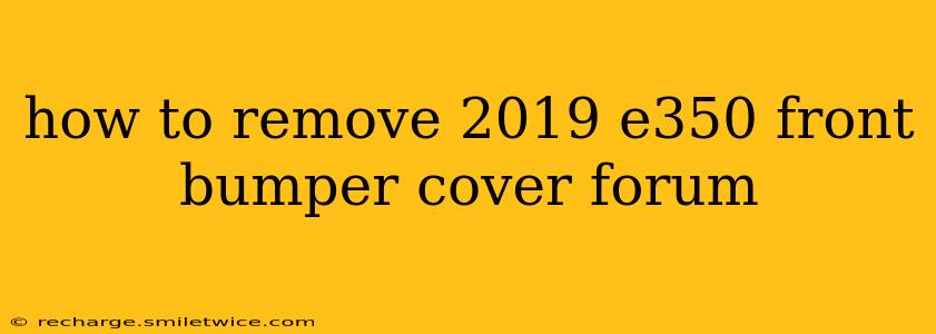 how to remove 2019 e350 front bumper cover forum