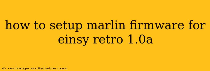 how to setup marlin firmware for einsy retro 1.0a