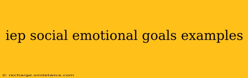iep social emotional goals examples