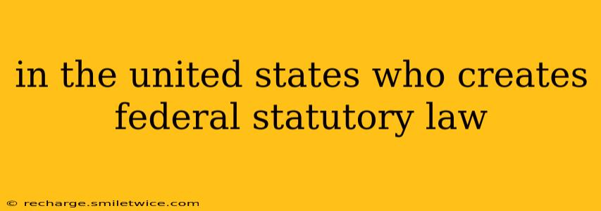 in the united states who creates federal statutory law