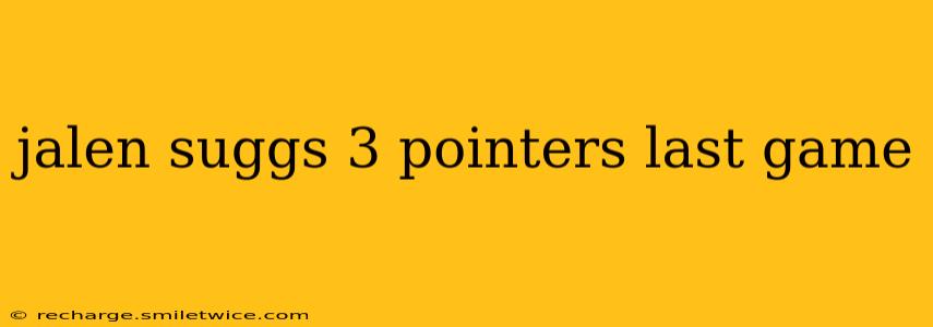 jalen suggs 3 pointers last game