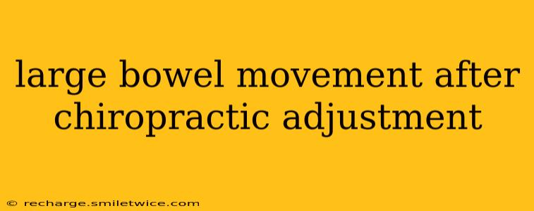 large bowel movement after chiropractic adjustment