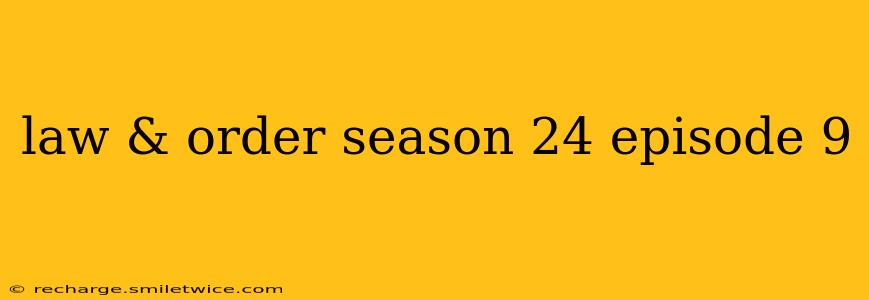 law & order season 24 episode 9