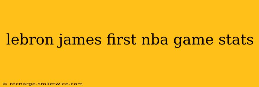lebron james first nba game stats