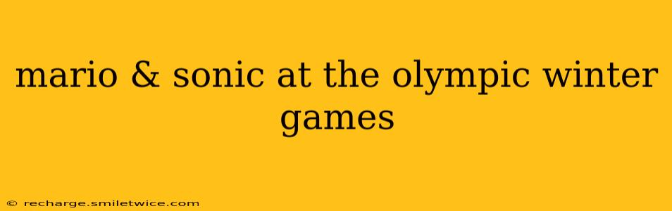 mario & sonic at the olympic winter games