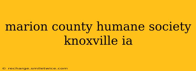 marion county humane society knoxville ia