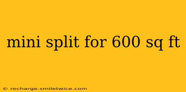 mini split for 600 sq ft
