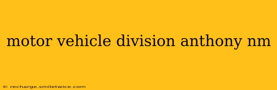 motor vehicle division anthony nm