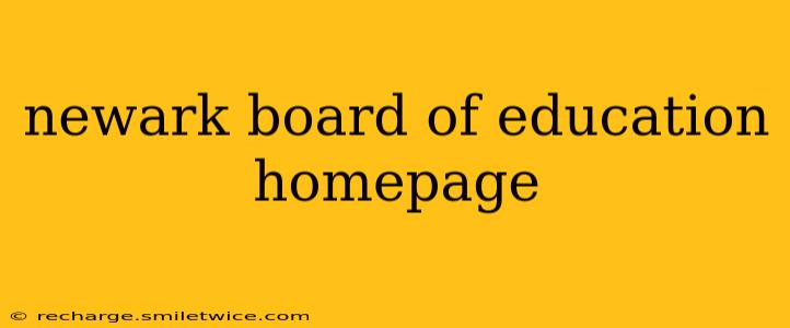 newark board of education homepage