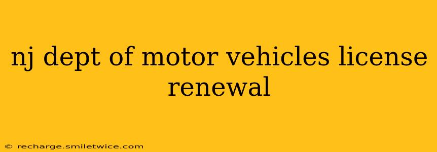 nj dept of motor vehicles license renewal
