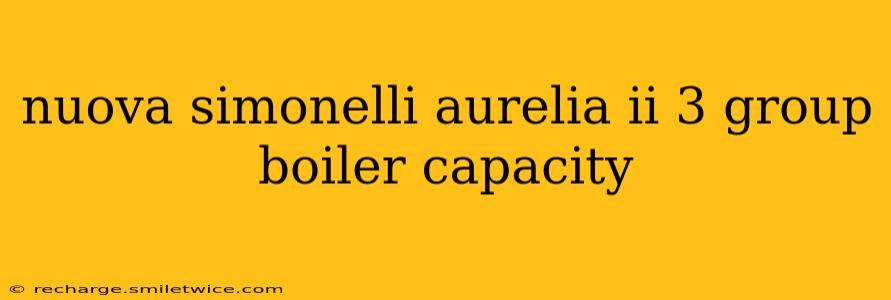 nuova simonelli aurelia ii 3 group boiler capacity