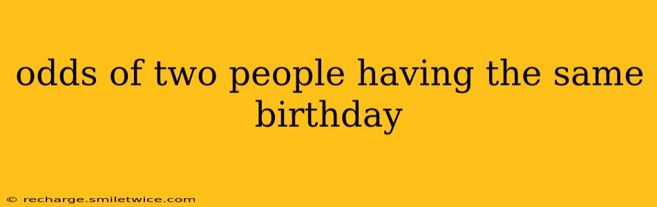 odds of two people having the same birthday