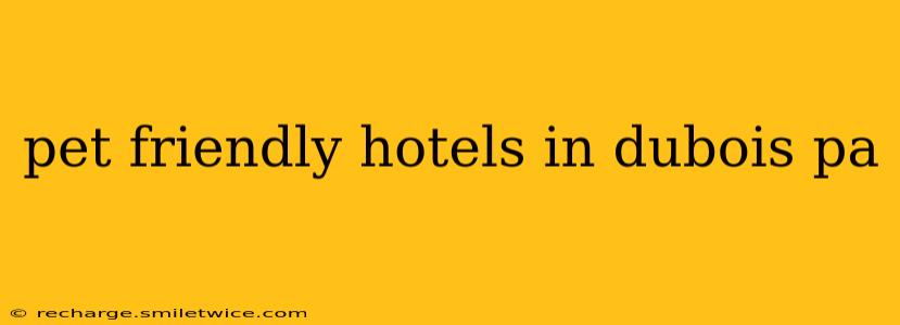 pet friendly hotels in dubois pa