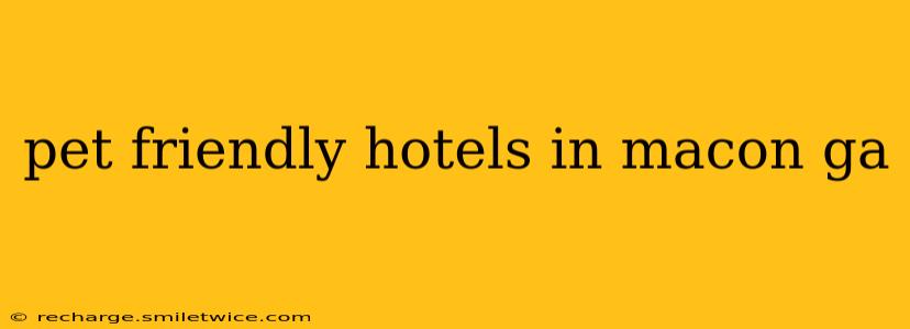 pet friendly hotels in macon ga