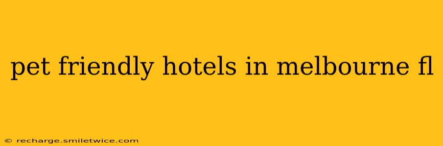 pet friendly hotels in melbourne fl