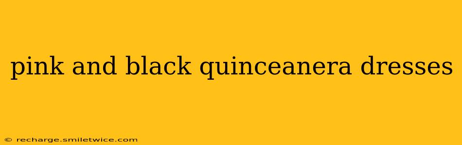 pink and black quinceanera dresses