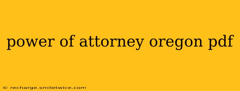 power of attorney oregon pdf