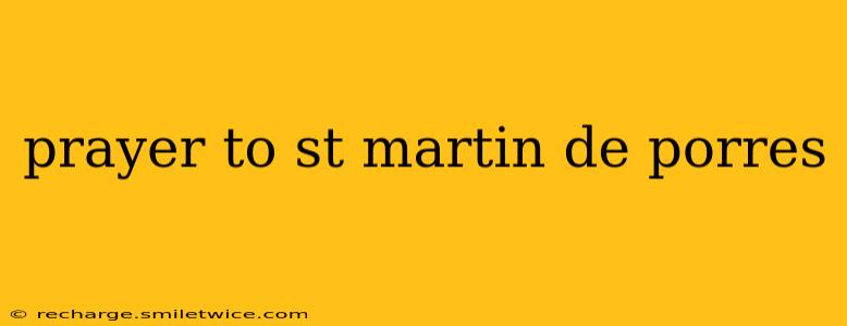 prayer to st martin de porres