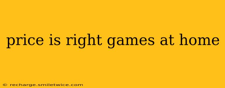price is right games at home