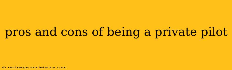 pros and cons of being a private pilot