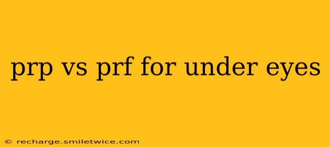 prp vs prf for under eyes