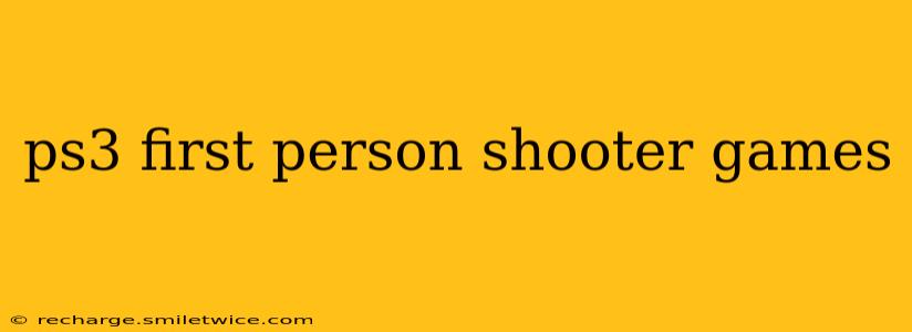 ps3 first person shooter games