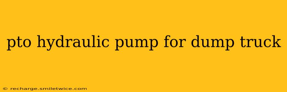 pto hydraulic pump for dump truck