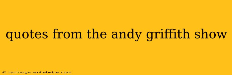 quotes from the andy griffith show