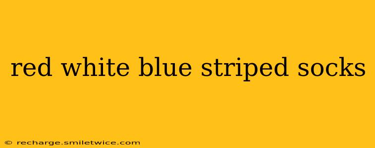 red white blue striped socks