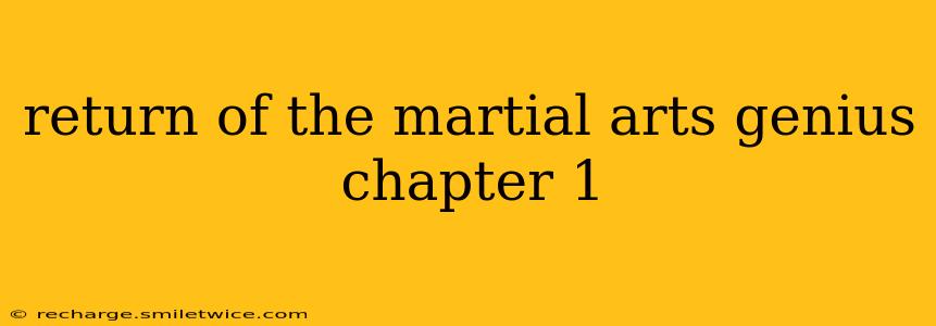 return of the martial arts genius chapter 1