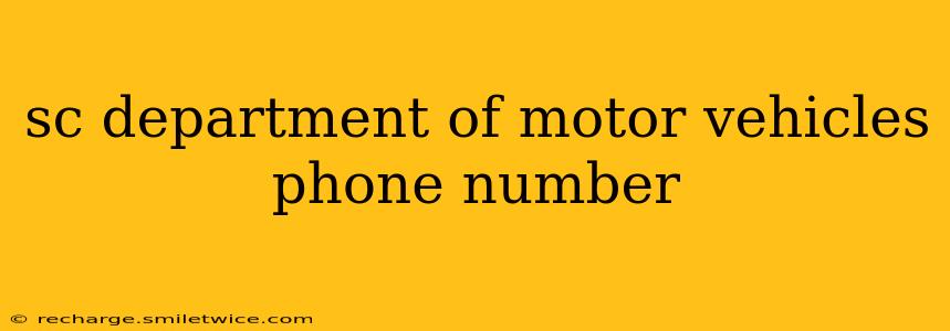 sc department of motor vehicles phone number