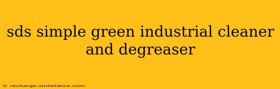 sds simple green industrial cleaner and degreaser