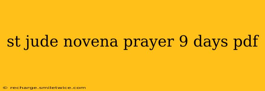 st jude novena prayer 9 days pdf