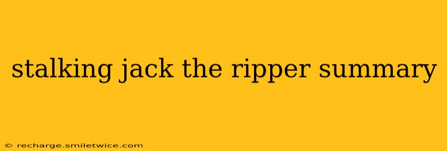 stalking jack the ripper summary