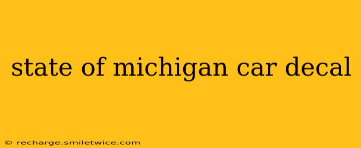 state of michigan car decal