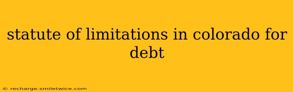 statute of limitations in colorado for debt