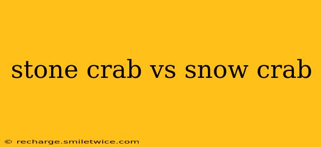 stone crab vs snow crab
