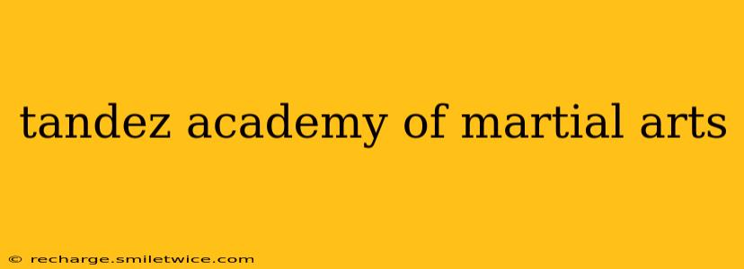 tandez academy of martial arts