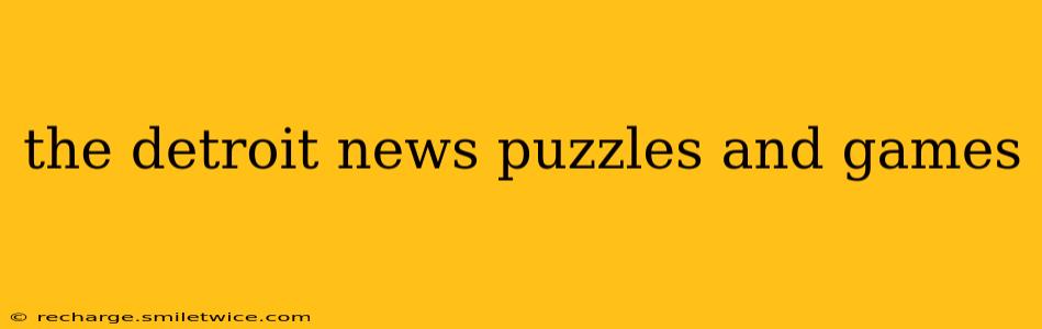 the detroit news puzzles and games