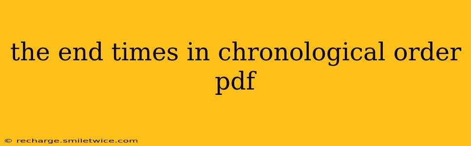 the end times in chronological order pdf