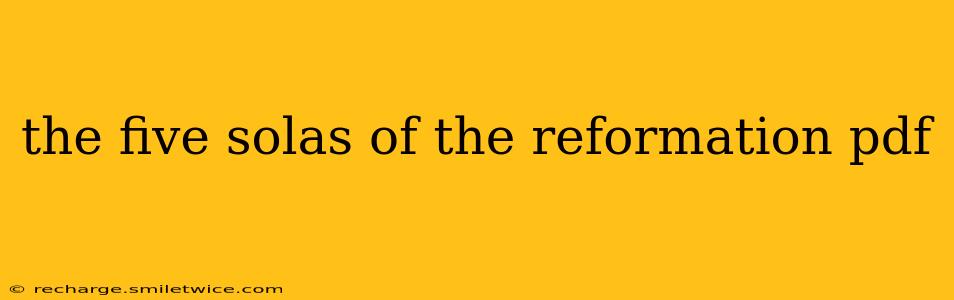 the five solas of the reformation pdf