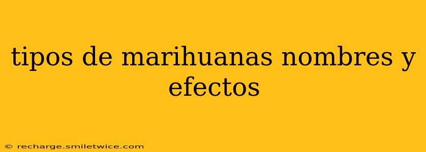 tipos de marihuanas nombres y efectos