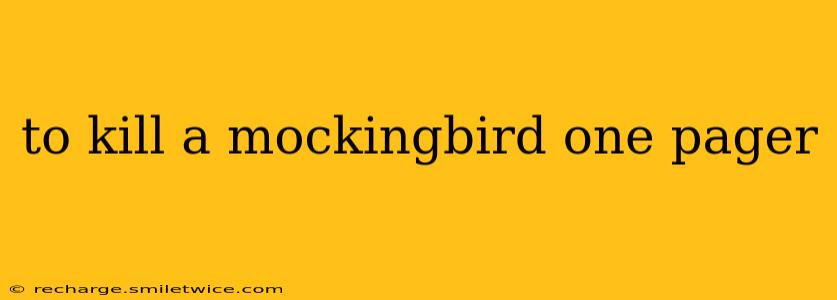 to kill a mockingbird one pager