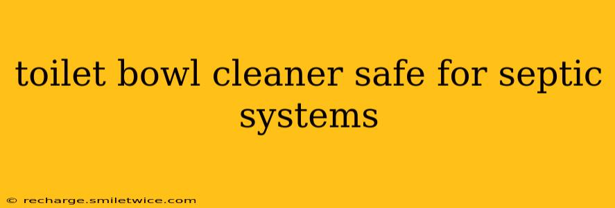 toilet bowl cleaner safe for septic systems