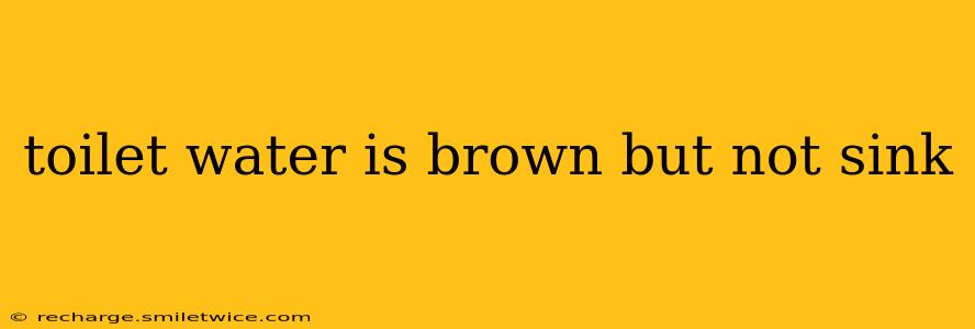 toilet water is brown but not sink